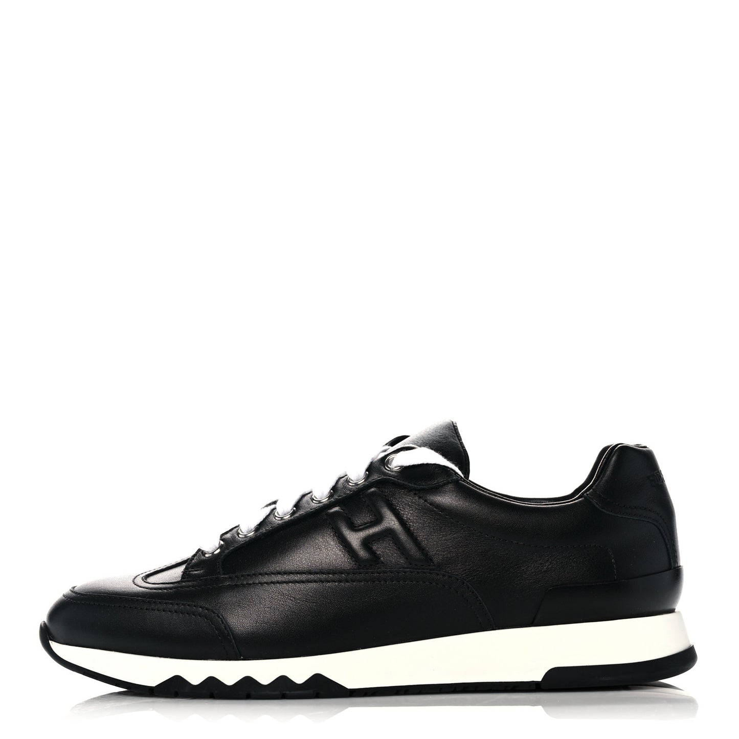 Calfskin Womens Trail Sneakers 38 Black