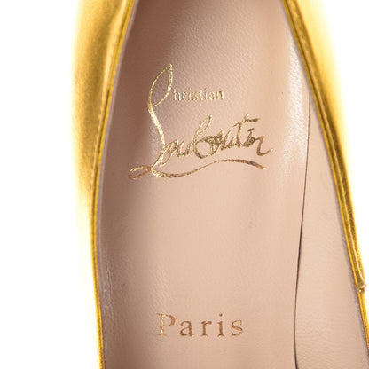 Christian Louboutin Metallic Crinkled Calfskin 100 Pumps 36.5 Gold 7 of 8