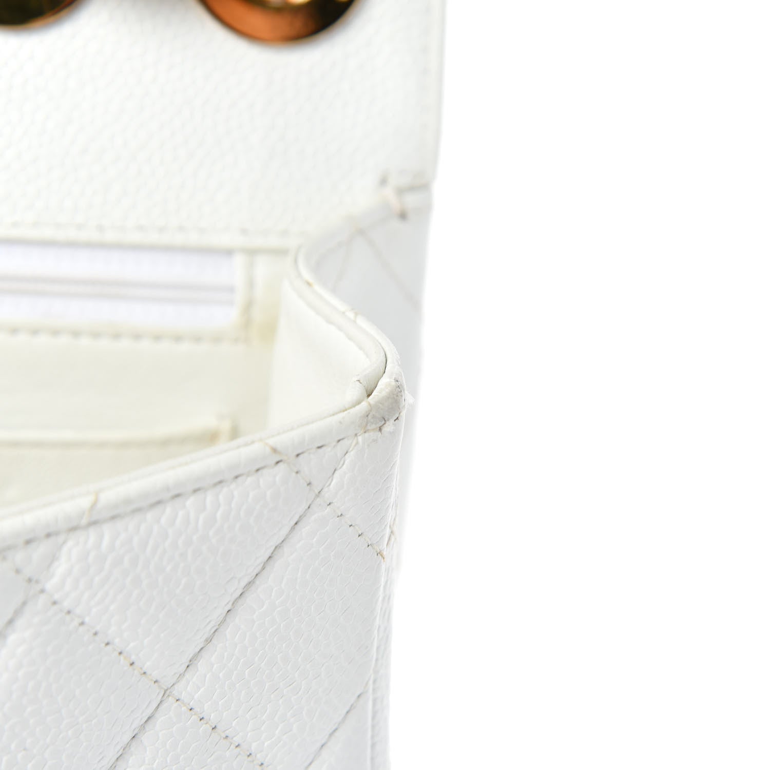 Chanel Caviar Quilted Jumbo Single Flap White 16 of 20
