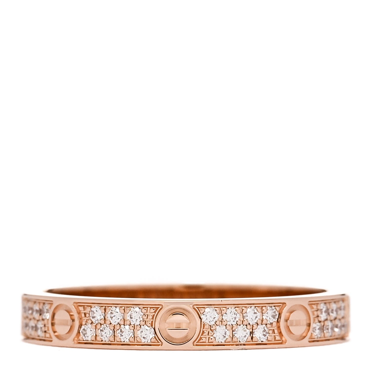 Cartier 18K Pink Gold Diamond 2.6mm LOVE Paved Band Ring 47 4 3 of 4