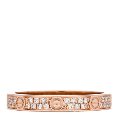 Cartier 18K Pink Gold Diamond 2.6mm LOVE Paved Band Ring 47 4 3 of 4