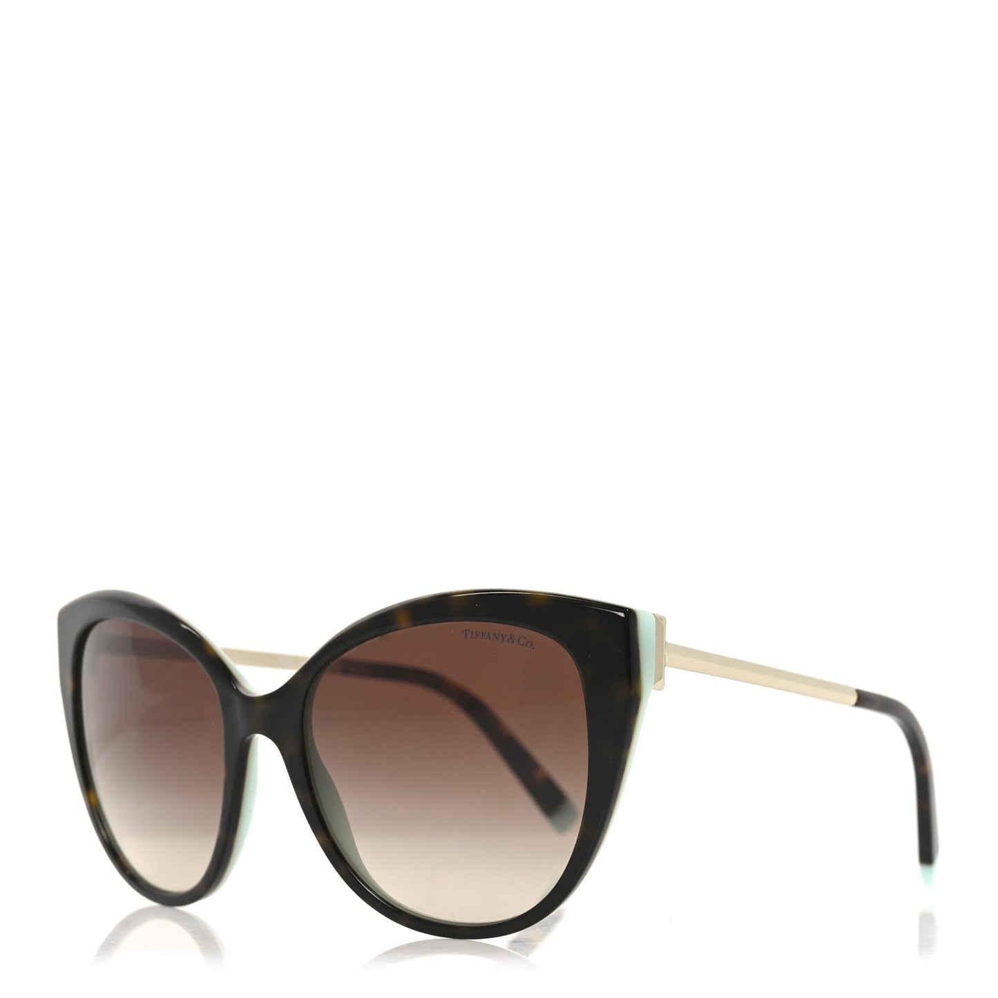 Acetate Metal Cat Eye Sunglasses TF4166 Tortoise Blue