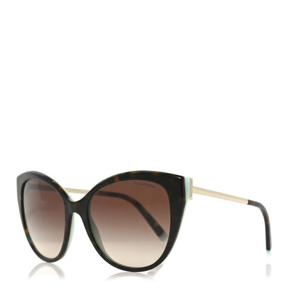 Tiffany Acetate Metal Cat Eye Sunglasses TF4166 Tortoise Blue 1 of 7