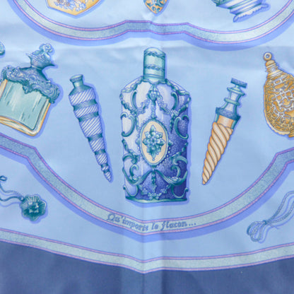 Hermes Silk Qu Importe Le Flacon Scarf 90 Bleu 2 of 7