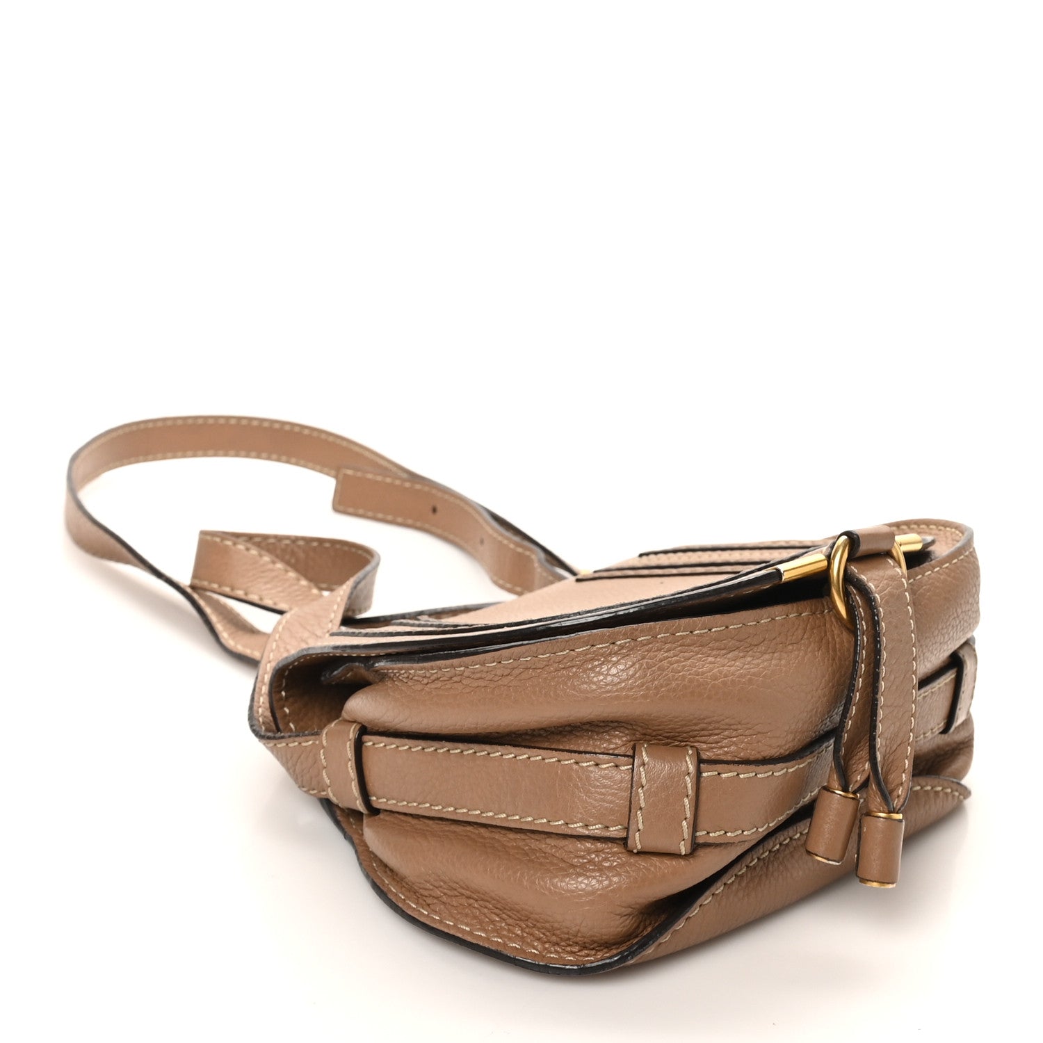 Chloe Calfskin Mini Marcie Round Crossbody Bag Nut 4 of 9