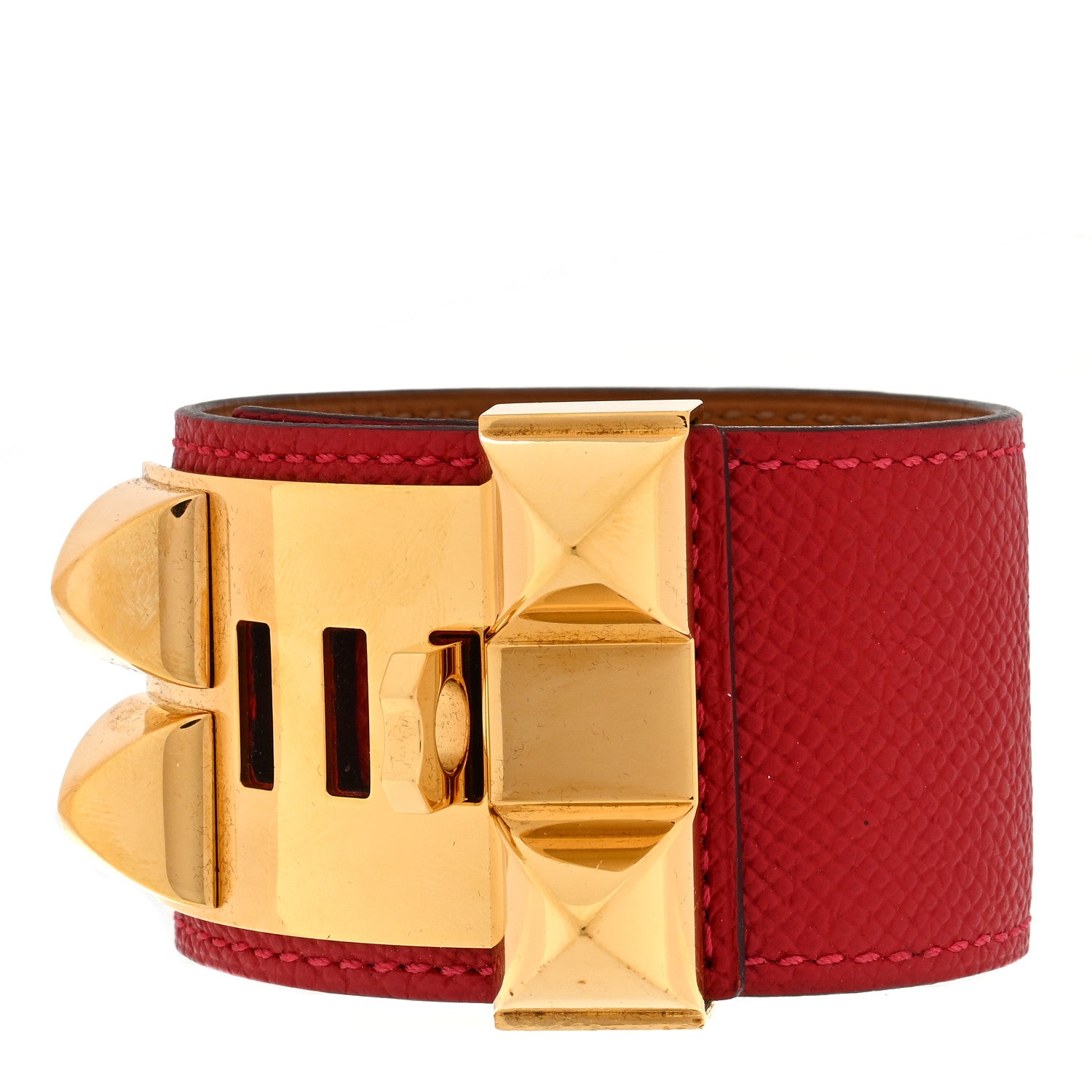 Hermes Epsom Collier de Chien CDC Bracelet S Rouge Casaque 2 of 4