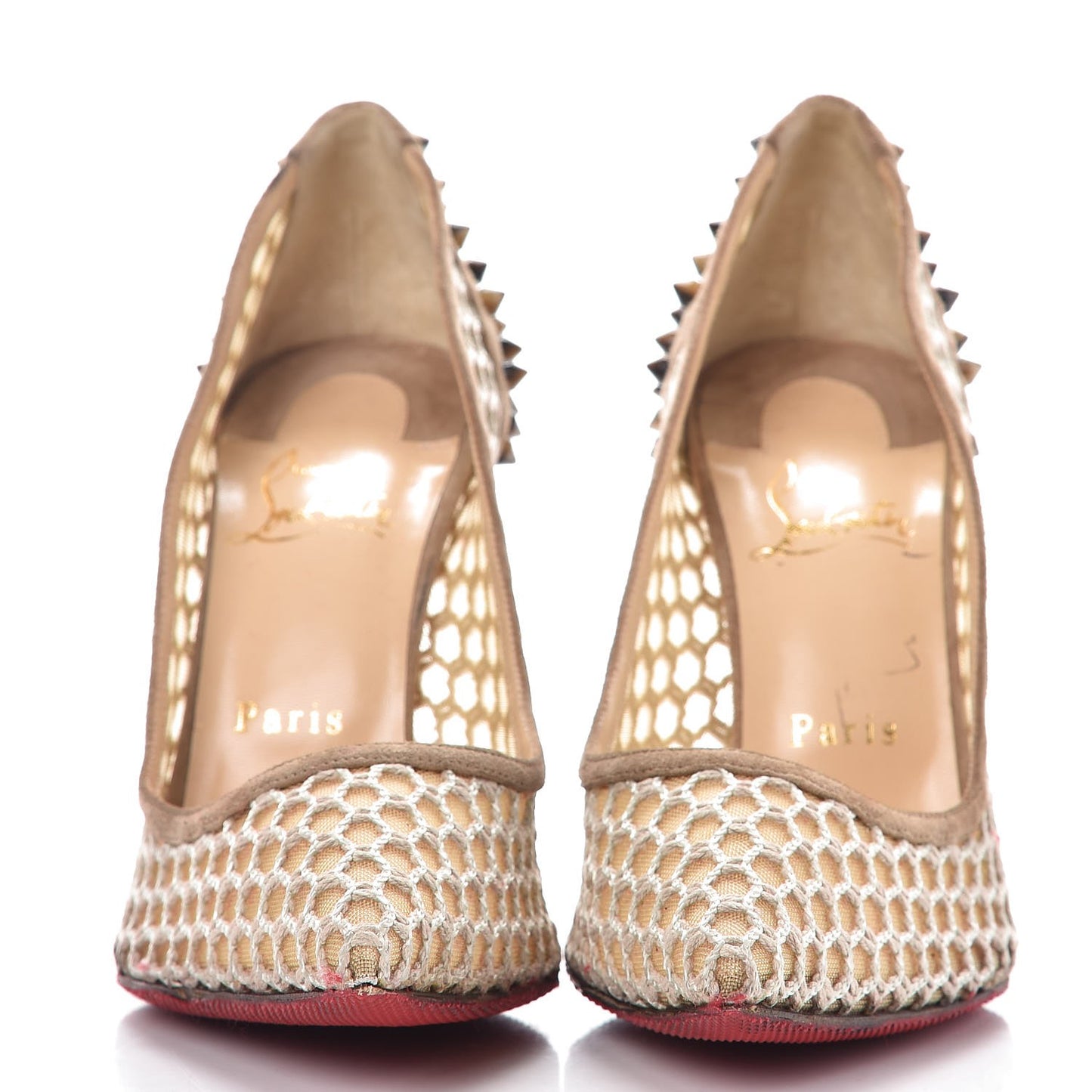 Fishnet Mesh Suede Guni 100 Spiked Pumps 39