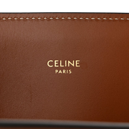 Celine All Over Textile Calfskin Small Vertical Cabas Natural Tan Black 6 of 11