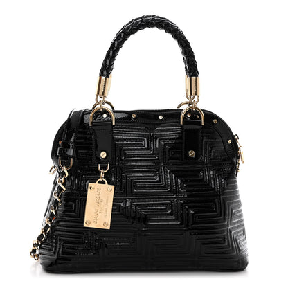 Versace Patent Borsa Couture Shoulder Bag Black 1 of 10