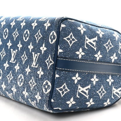 Louis Vuitton Monogram Jacquard Denim Speedy Bandouliere 25 Bleu 9 of 9