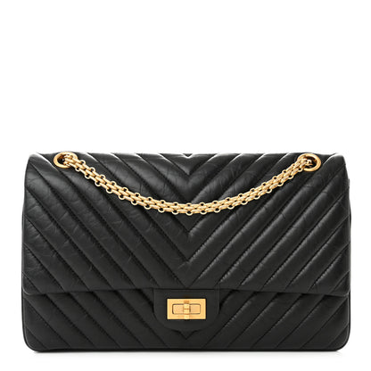 Chanel Aged Calfskin Chevron Quilted 2.55 Reissue 226 Flap Black 1 of 10
