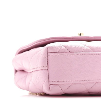 Chanel Caviar Quilted Coco Handle Clutch With Chain Pink 9 of 11