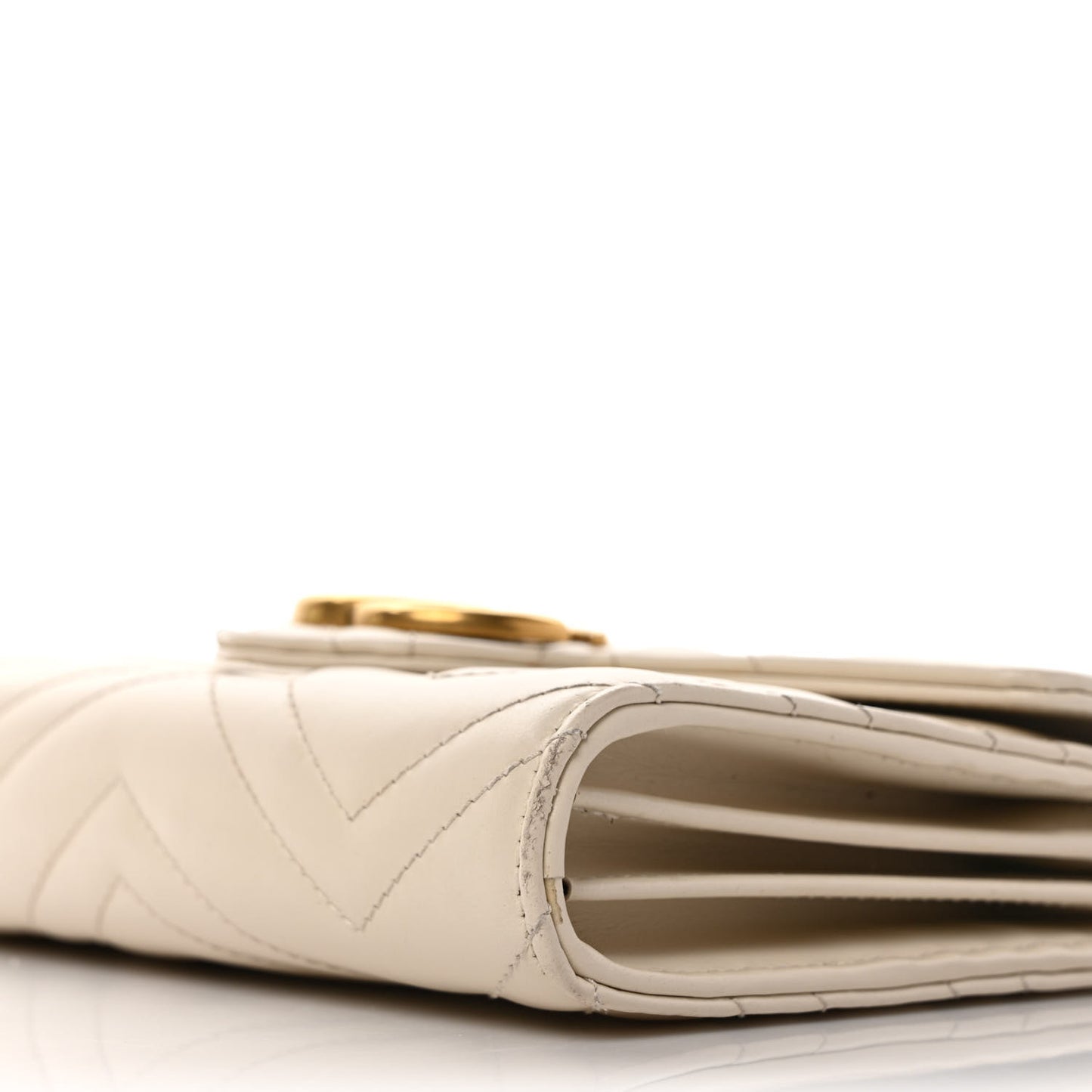 Calfskin Matelasse GG Marmont Chain Wallet Mystic White