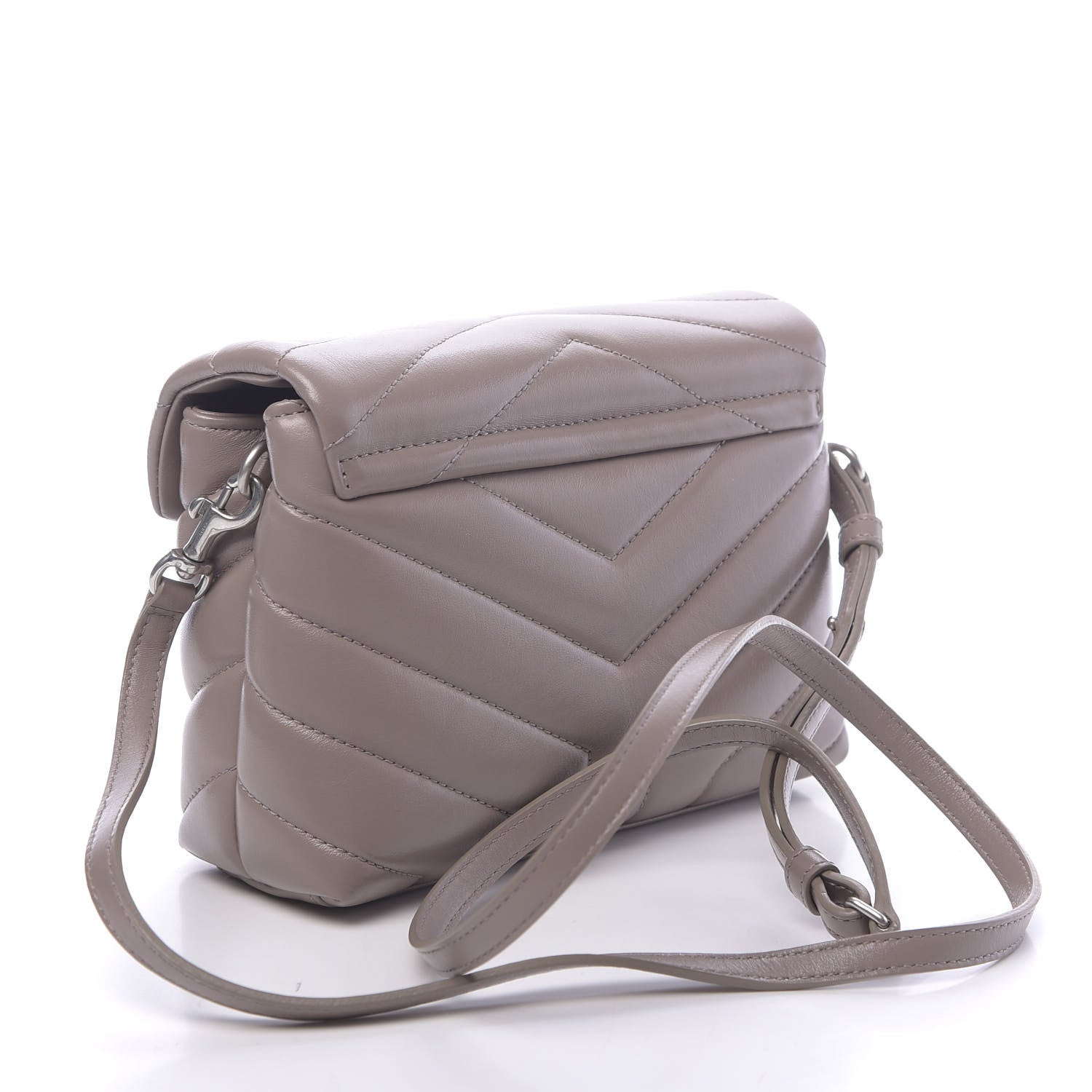 Saint Laurent Calfskin Y Quilted Monogram Toy Loulou Satchel Light Natural 3 of 10