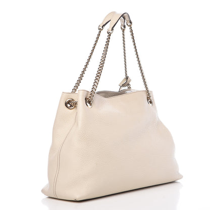 Gucci Pebbled Calfskin Medium Soho Chain Shoulder Bag Off White 3 of 12