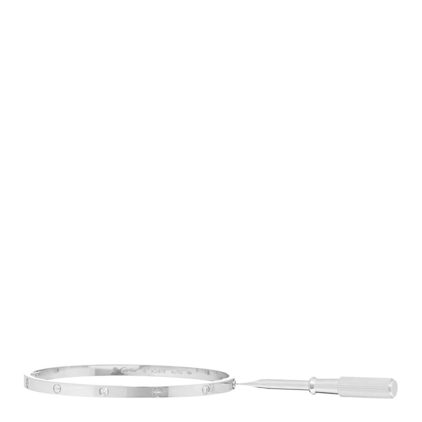 18K White Gold 6 Diamond Small LOVE Bracelet 18
