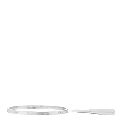 Cartier 18K White Gold 6 Diamond Small LOVE Bracelet 18 4 of 5