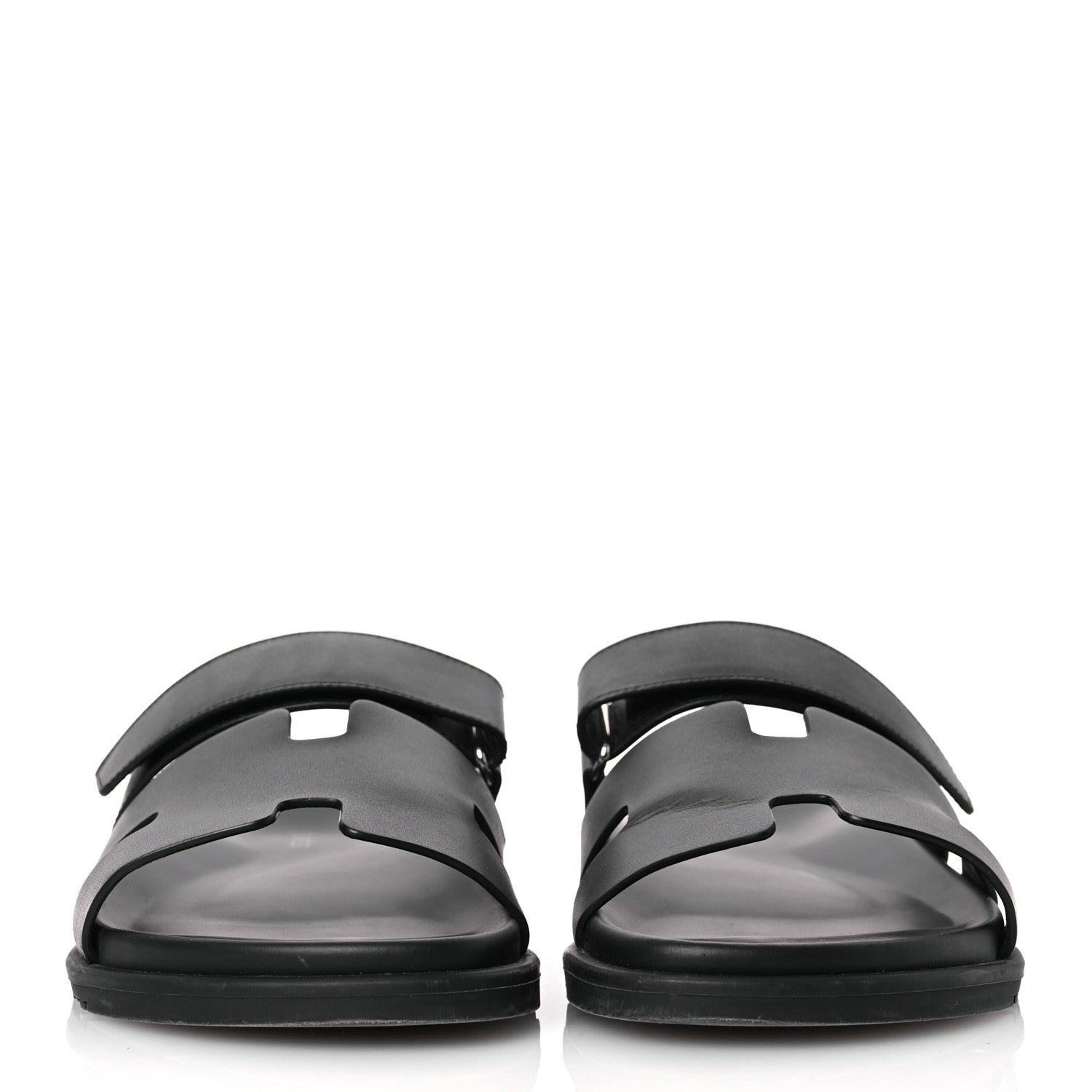 Hermes Calfskin Womens Chypre Sandals 41 Black 3 of 15