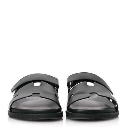 Hermes Calfskin Womens Chypre Sandals 41 Black 3 of 15