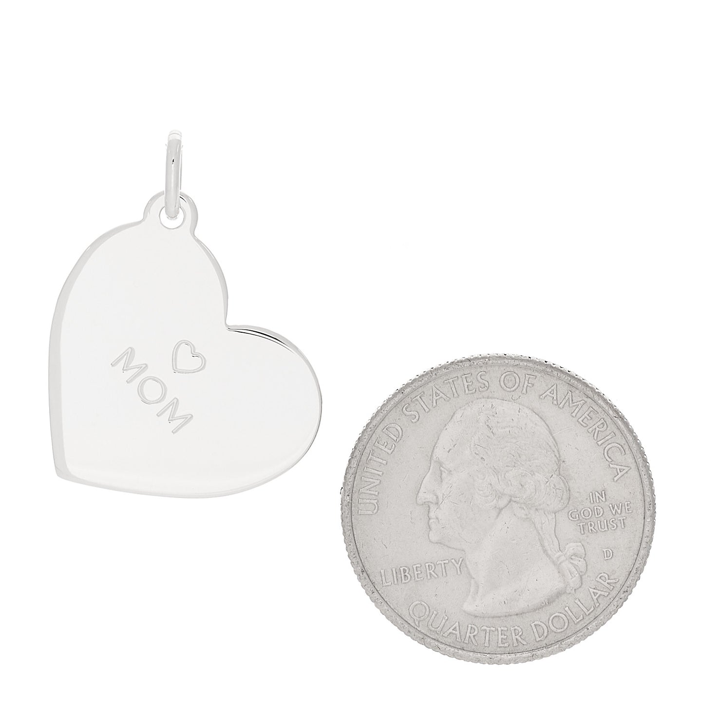 Sterling Silver Mom Heart Charm