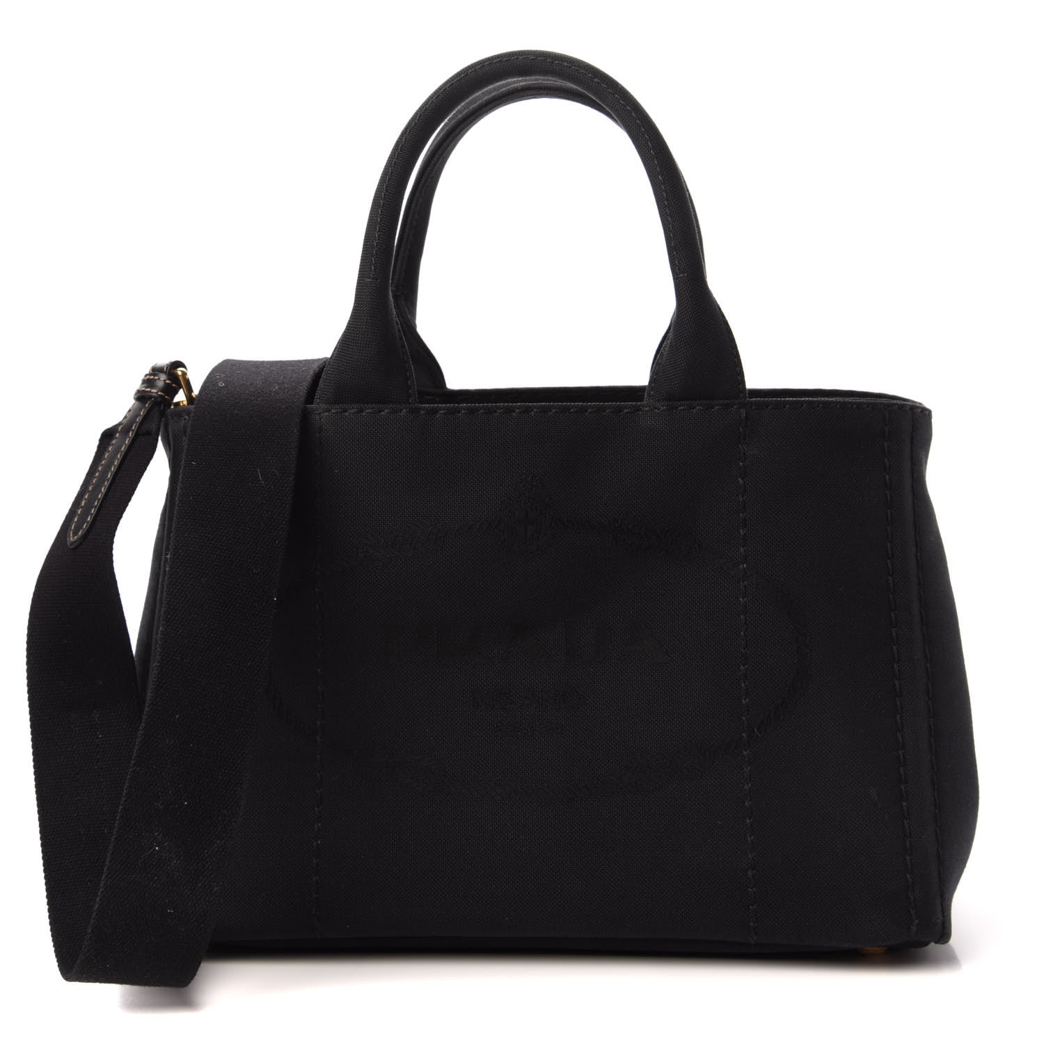 Prada Canapa Small Logo Tote Black 1 of 9