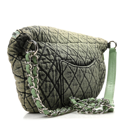 Chanel Denim Quilted Denimpression Waist Bag Green Black 3 of 10