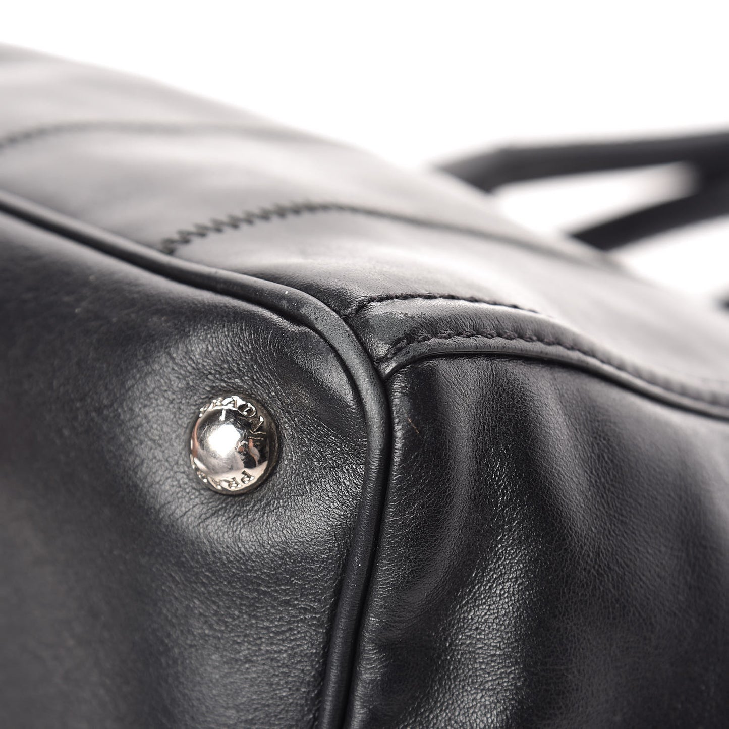 Nappa Vertical Stitched Tote Black