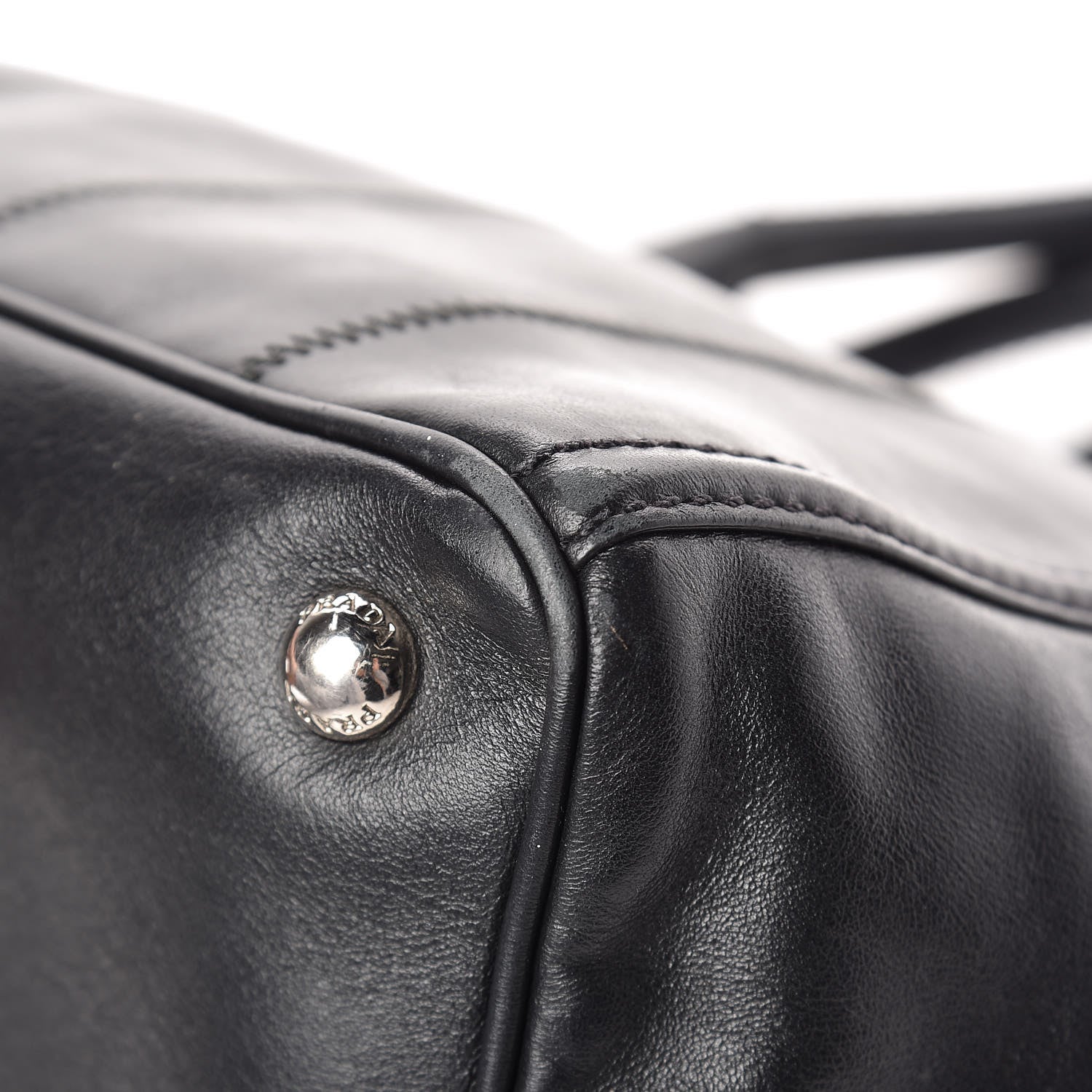 Prada Nappa Vertical Stitched Tote Black 11 of 17
