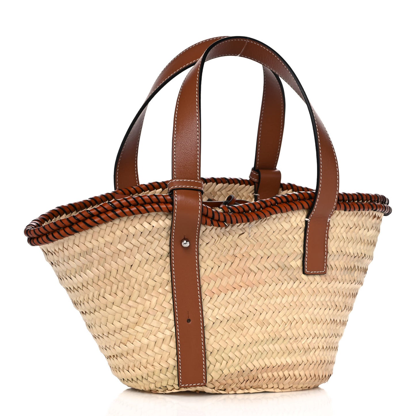 Raffia Small Basket Tote Bag Natural Tan