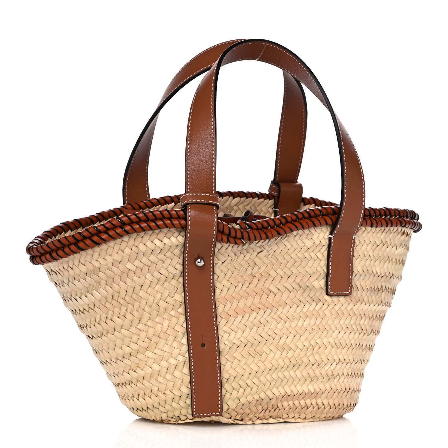 Loewe Raffia Small Basket Tote Bag Natural Tan 3 of 11
