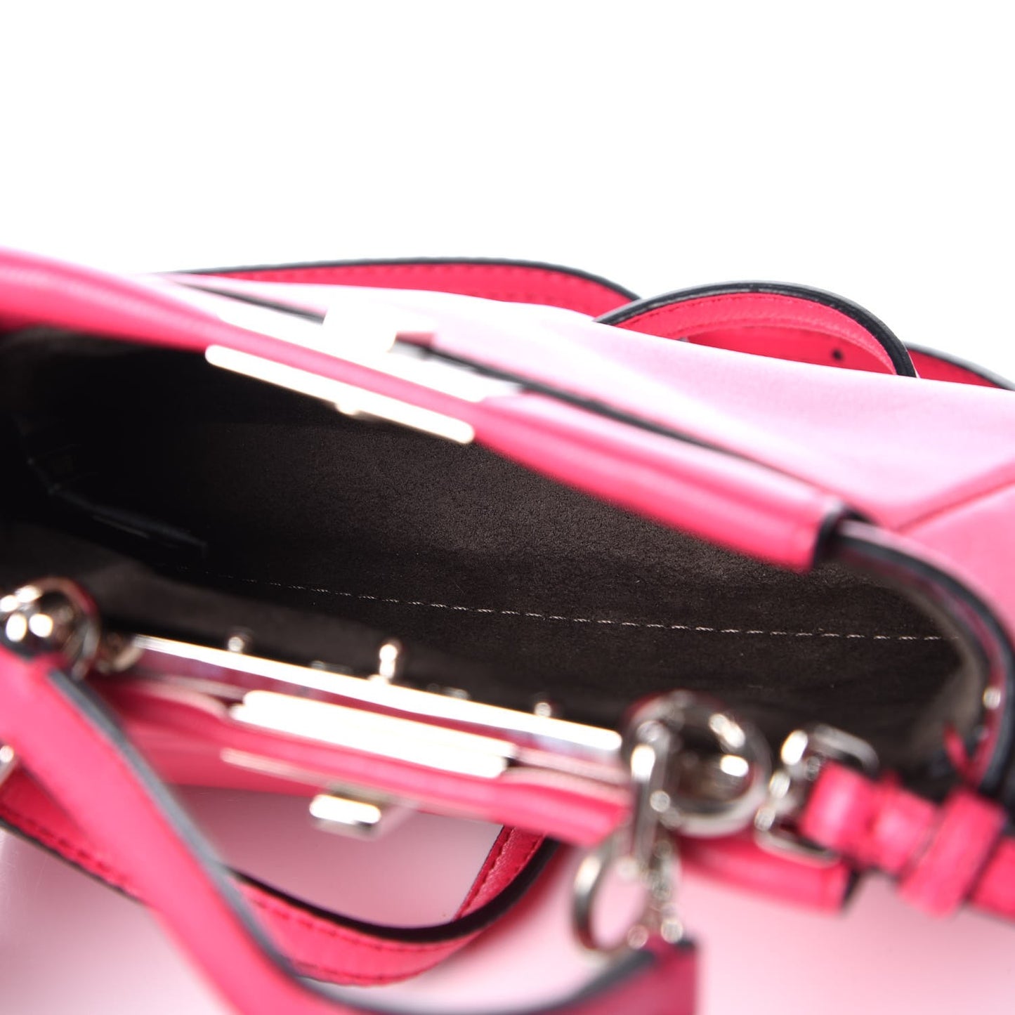 Shiny Nappa Micro Peekaboo Iconic Satchel Fuxia