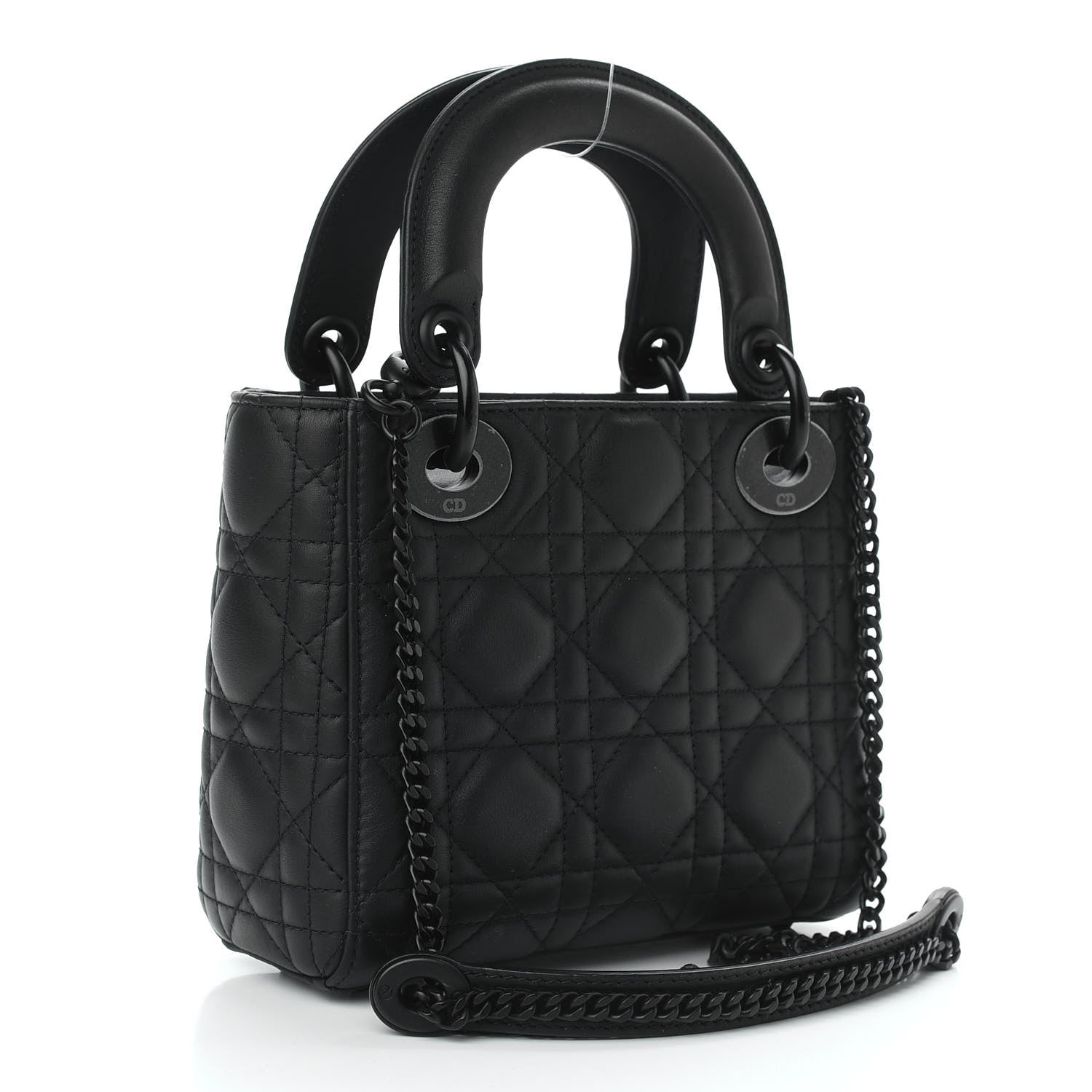 Christian Dior Ultra Matte Calfskin Cannage Mini Lady Dior Black 3 of 9