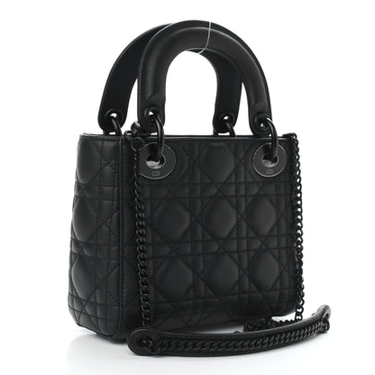 Christian Dior Ultra Matte Calfskin Cannage Mini Lady Dior Black 3 of 9