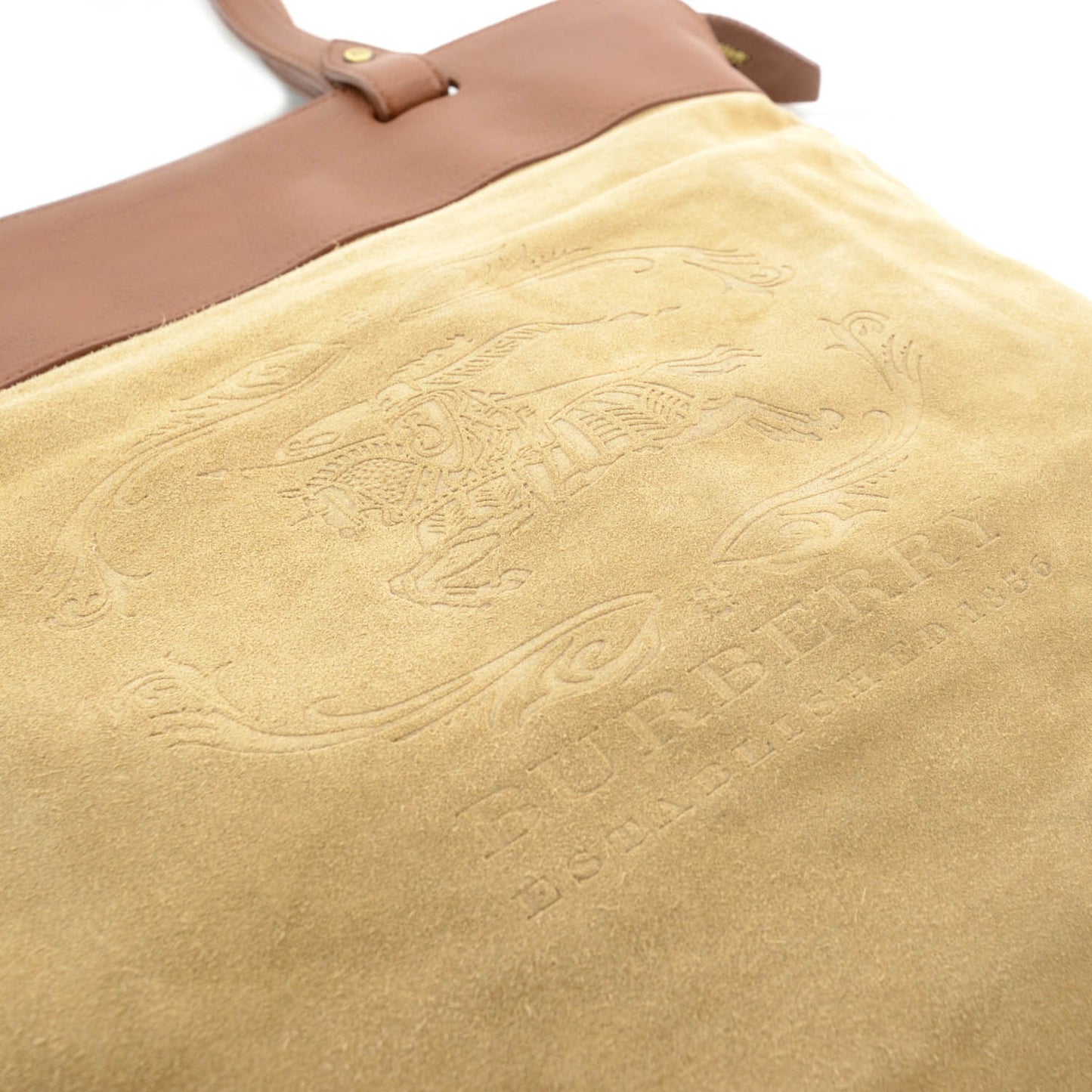 Suede Crest Embossed Flat Tote