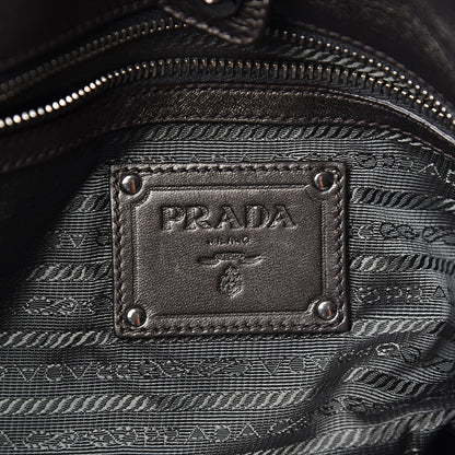 Prada Metallic Nappa Tessuto Nylon Mordore Stripes Tote Grey 6 of 10
