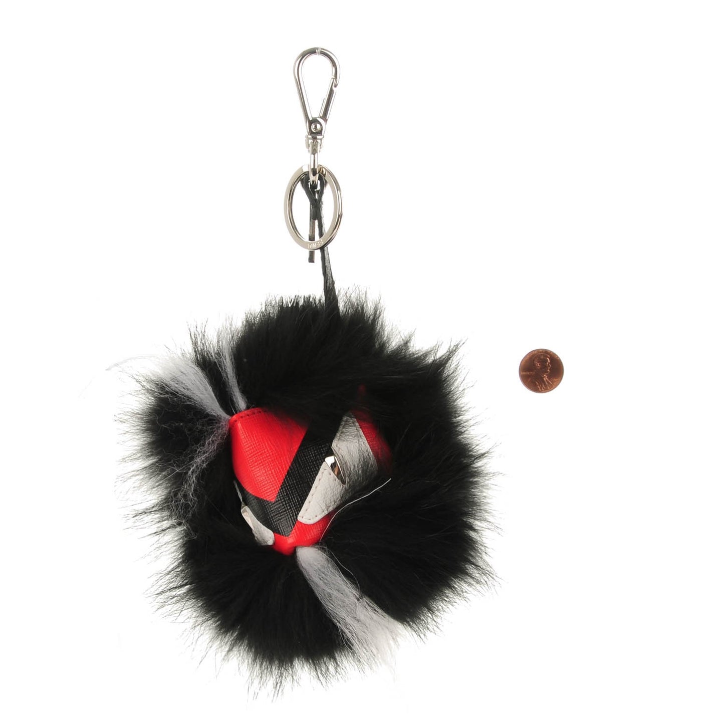 Vitello Elite Fox Goat Fur Igor Monster Bag Bug Cube Charm Rosso Black White