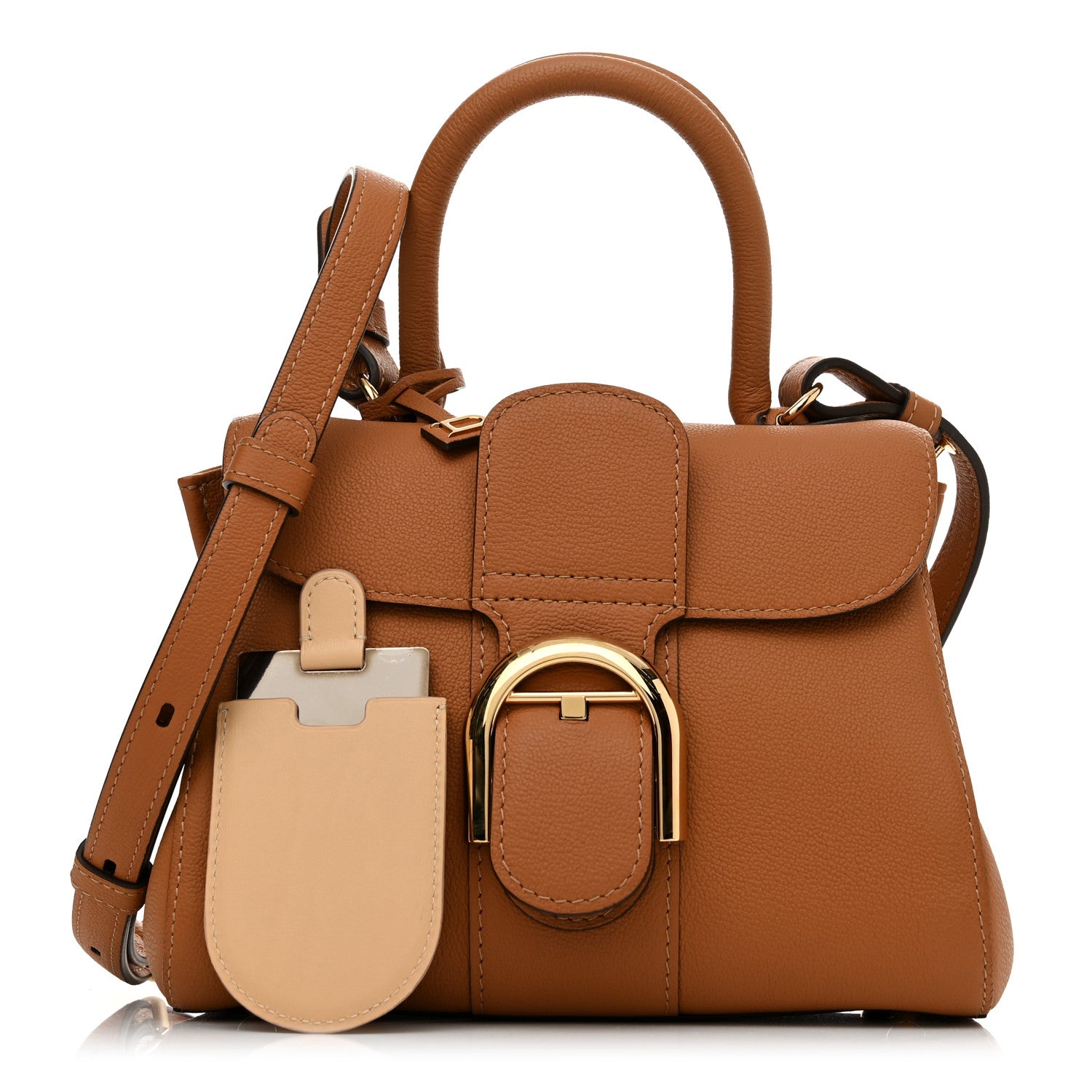Delvaux Grained Calfskin Mini Brillant Satchel Natural 1 of 11