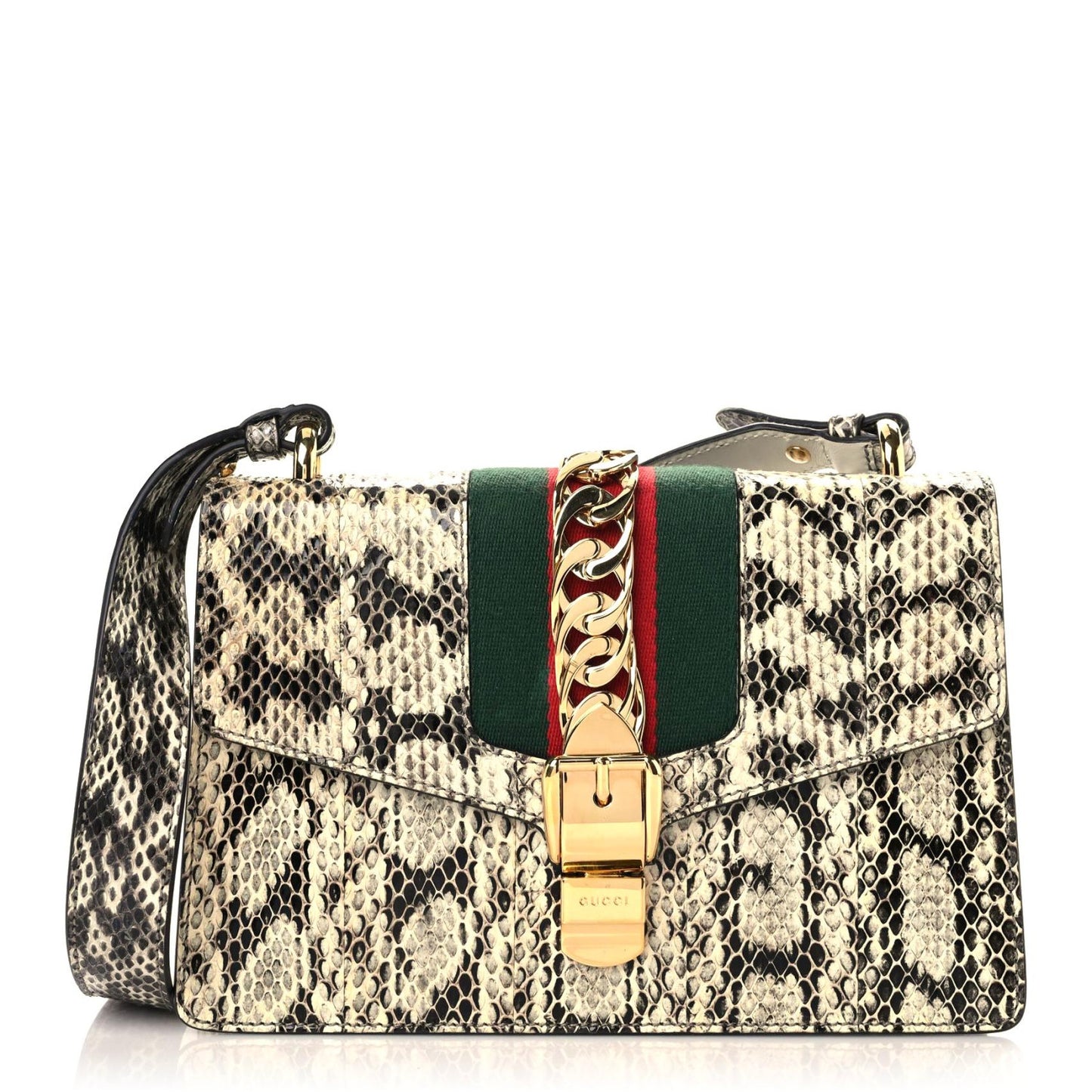 Snakeskin Small Sylvie Shoulder Bag Roccia