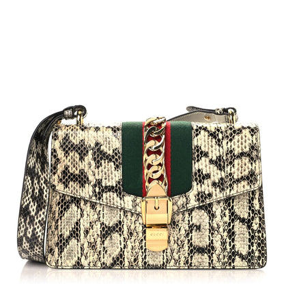 Gucci Snakeskin Small Sylvie Shoulder Bag Roccia 1 of 12