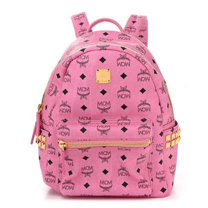 MCM Visetos Small Side Stud Stark Backpack Pink 1 of 9