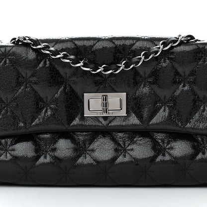 Chanel Glazed Crackled Calfskin Mademoiselle Flap Black 8 of 13