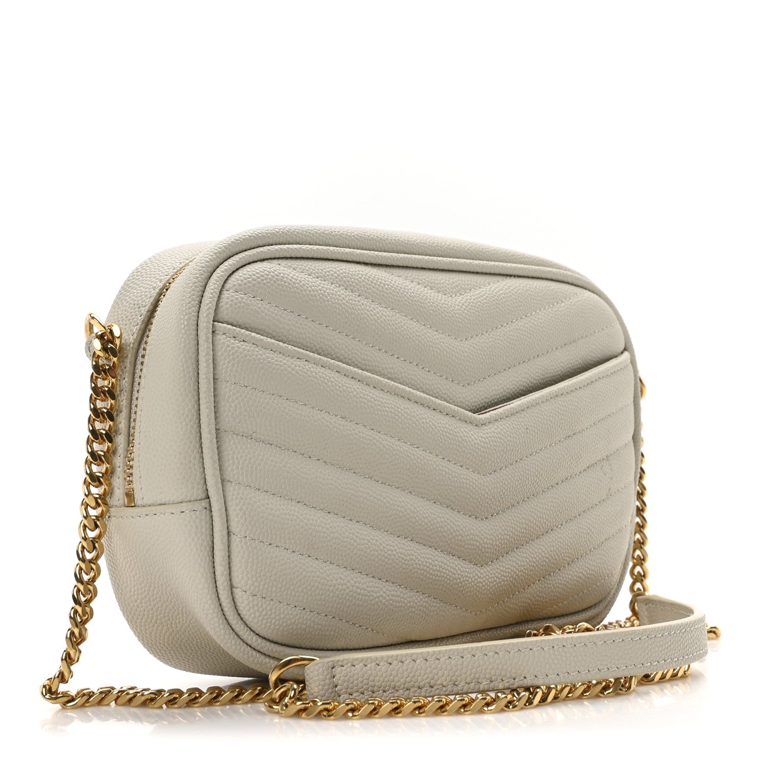Saint Laurent Grain De Poudre Matelasse Monogram Mini Lou Camera Bag Crema Soft 3 of 9