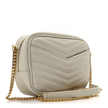 Saint Laurent Grain De Poudre Matelasse Monogram Mini Lou Camera Bag Crema Soft 3 of 9