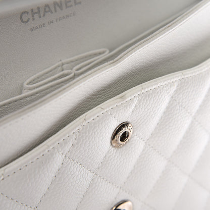 Chanel Caviar Quilted Medium Double Flap White 12 of 12