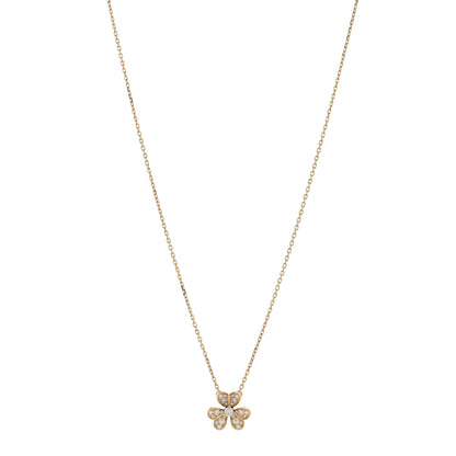 Van Cleef & Arpels 18K Yellow Gold Diamond Mini Frivole Pendant Pave Necklace 1 of 4