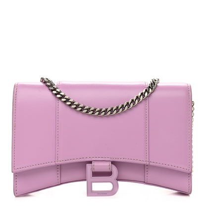 Balenciaga Shiny Box Calfskin Tonal B Hourglass Chain Bag Liliac 1 of 14