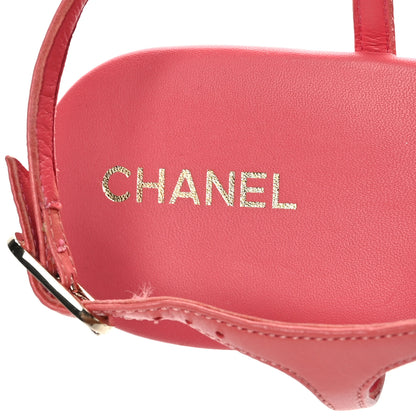 Chanel Lambskin Chain CC Logo Thong Sandals 40 Pink 7 of 7