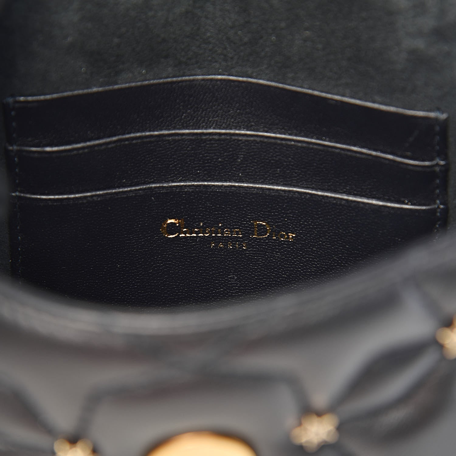 Christian Dior Calfskin Quilted Studded Star Dio(r)evolution Clutch With Chain Black 5 of 9