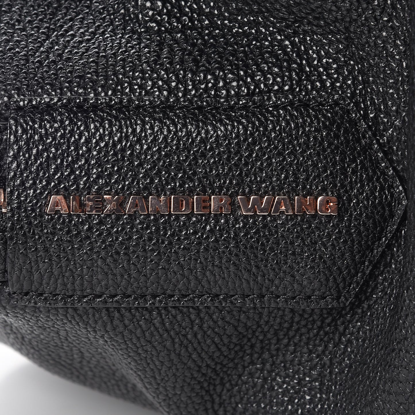 Pebbled Calfskin Large Emile Black Rose Gold Hardware