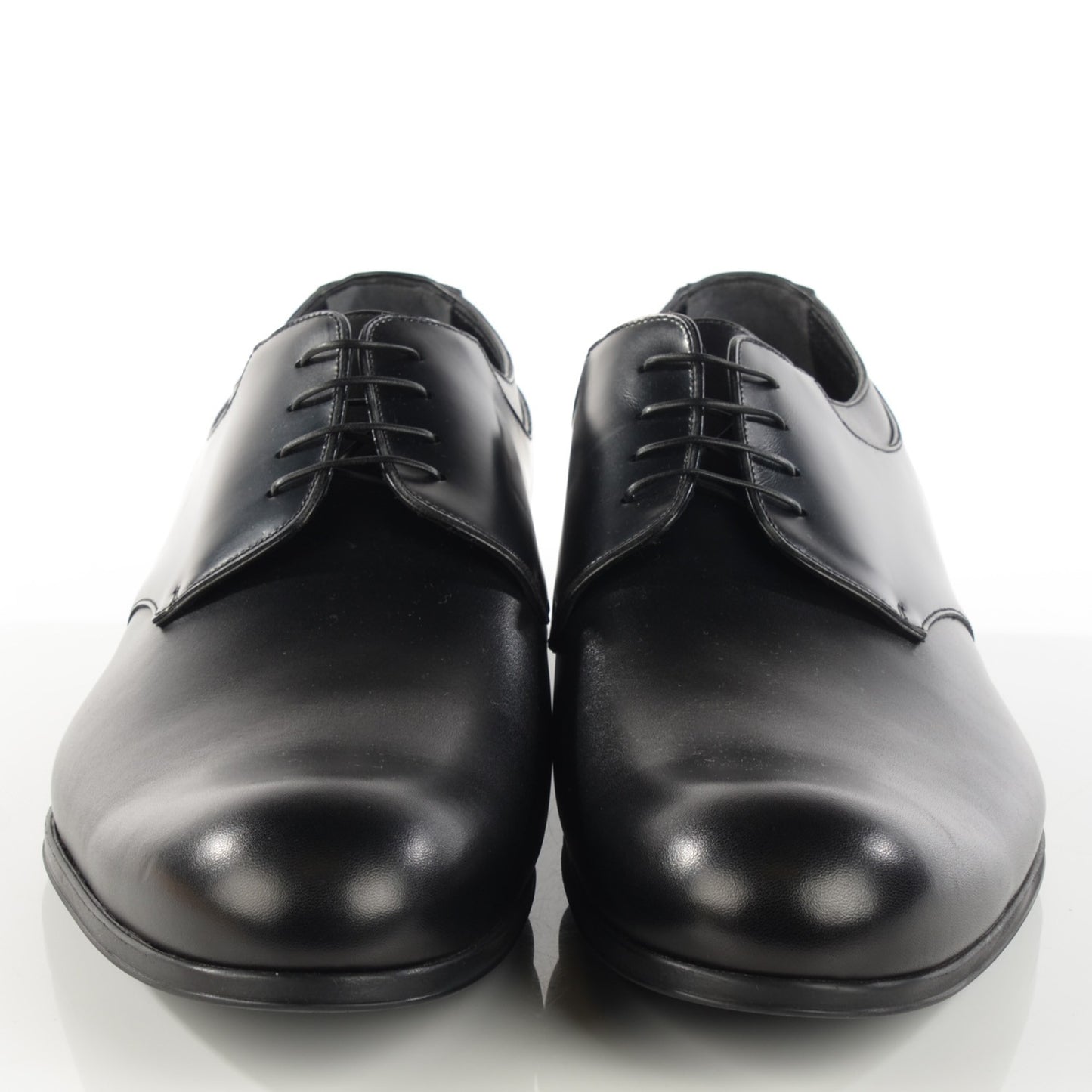 Mens Lambskin Derby Lace Up Shoes 11.5 Black